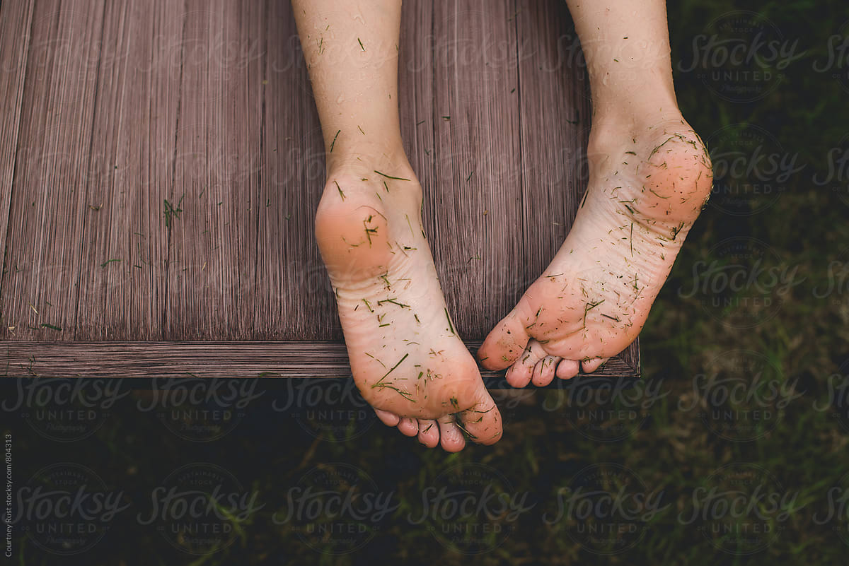 dirty grass feet