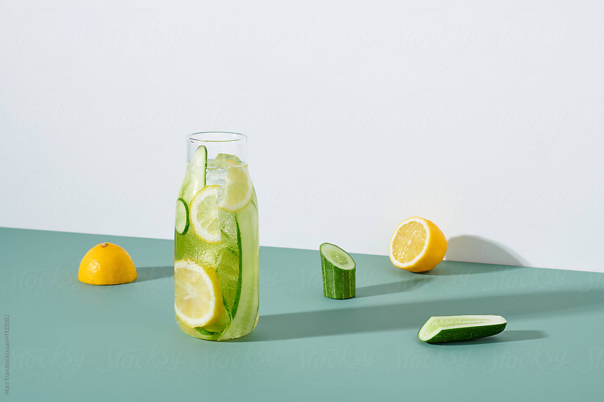 Sassy water slimming or infused water with lemon,mint, cucumber