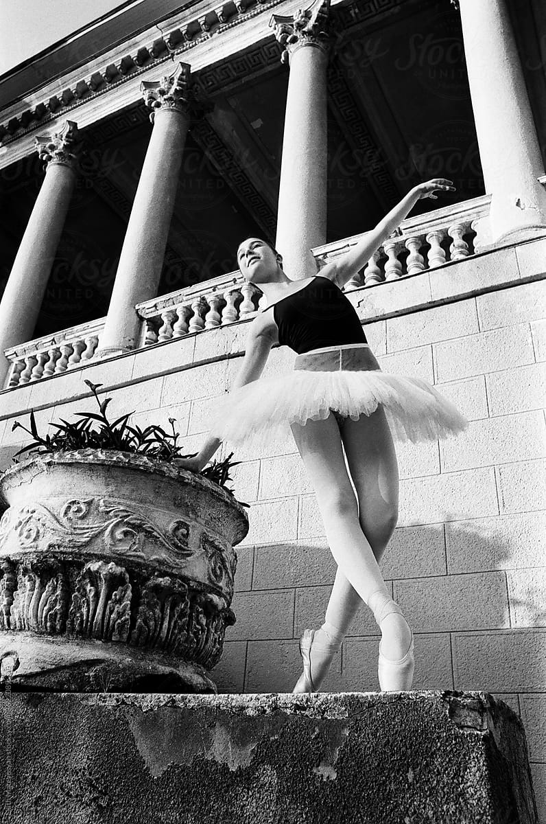 Ballet Dancer Poses In A Street