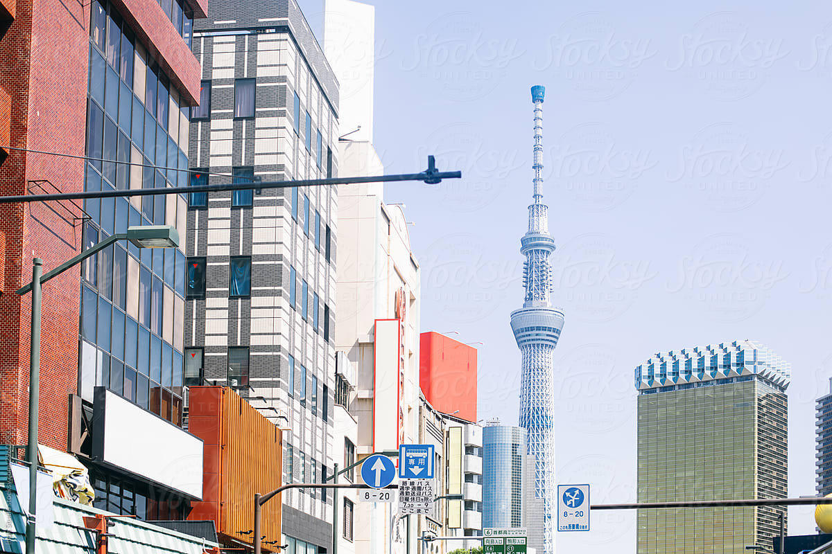 Street of modern Asian city
