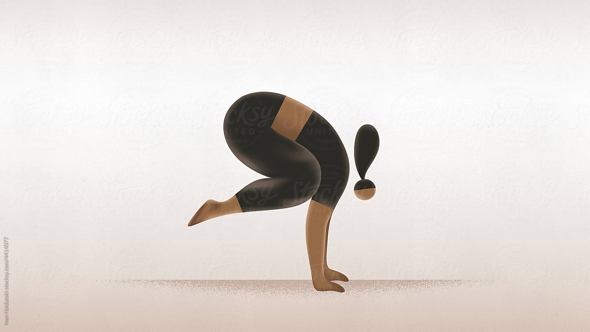 Black woman doing yoga. Parsva Bakasana Side Crow Crane