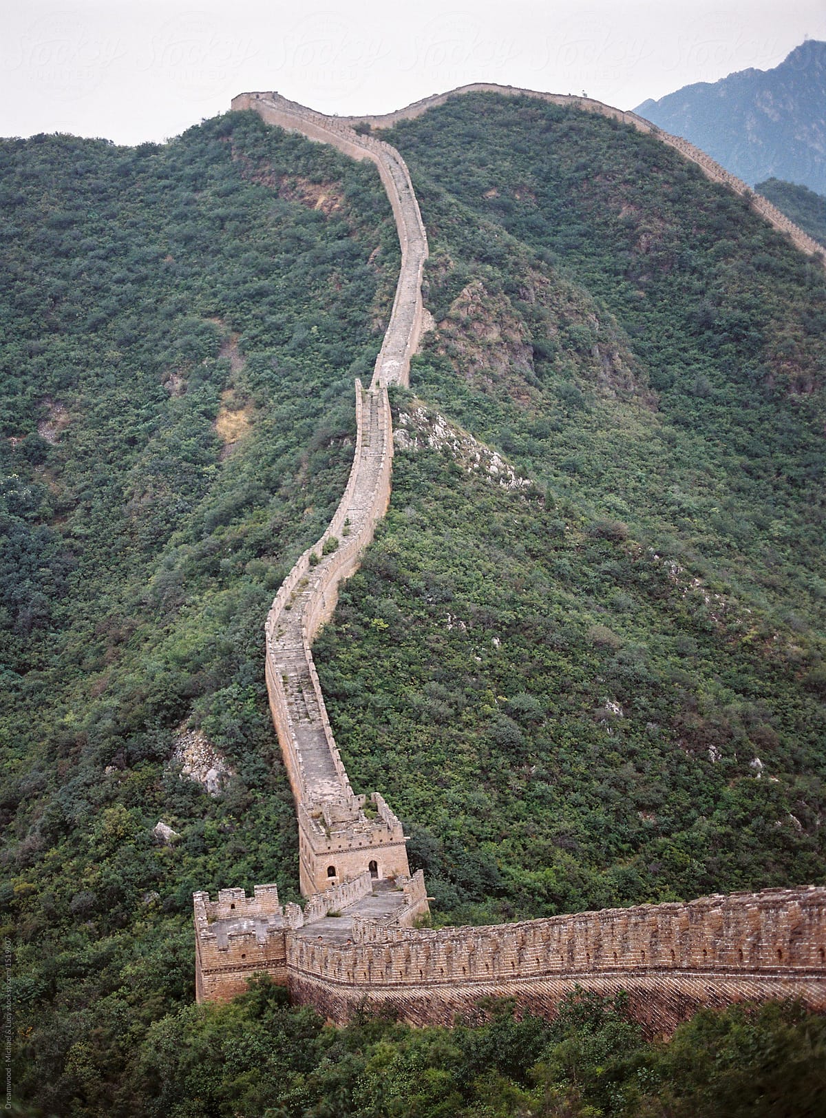 The Great Wall and mountain