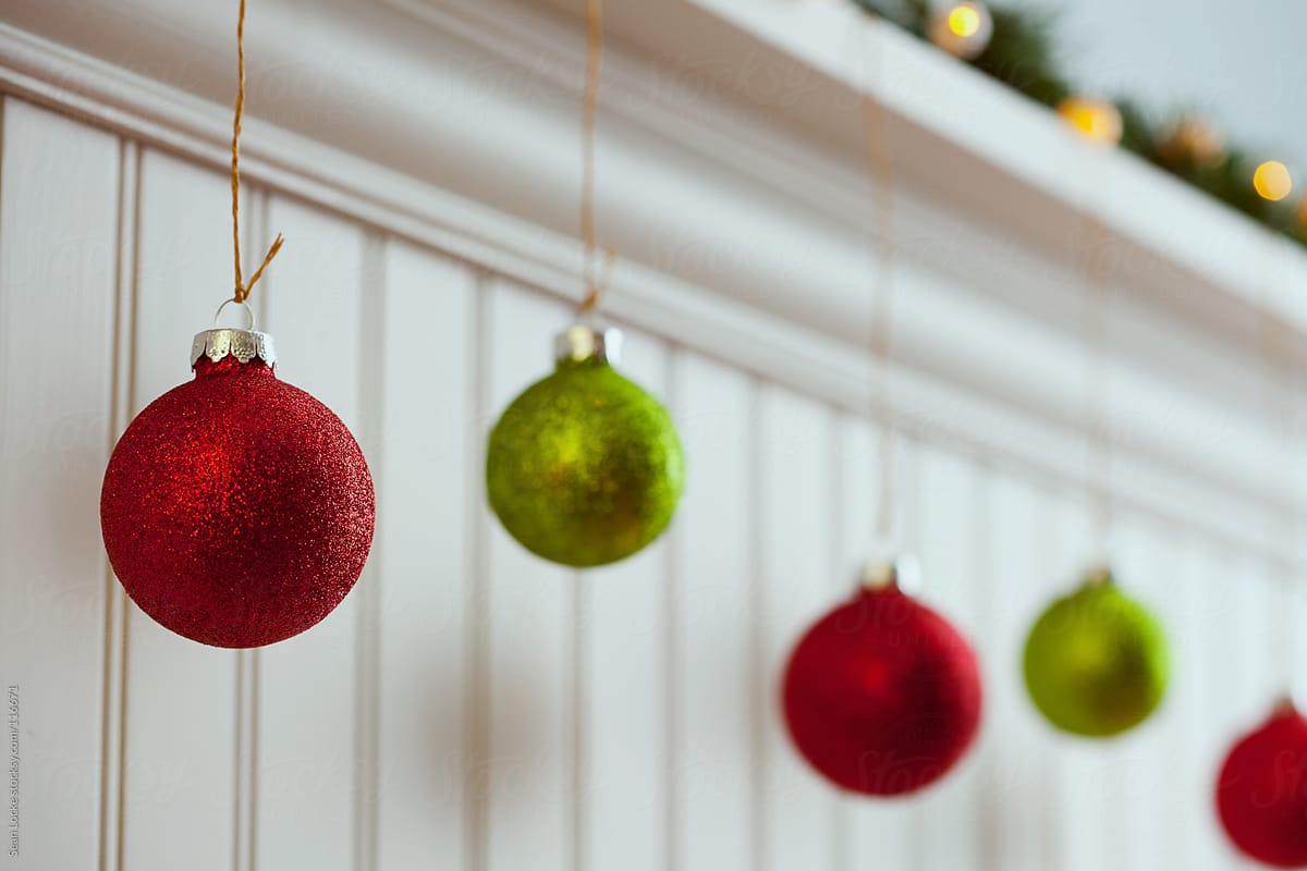 Holidays: Red and Green Christmas Ornaments