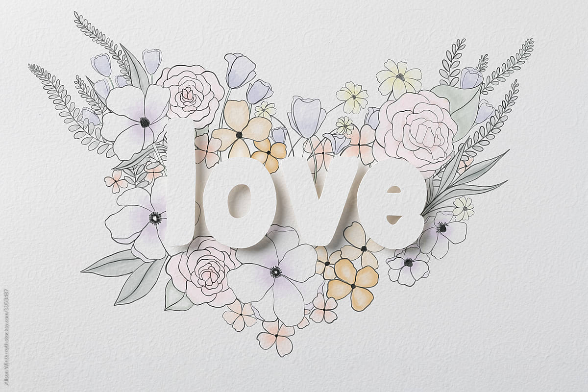 Multimedia Paper Love With Flowers