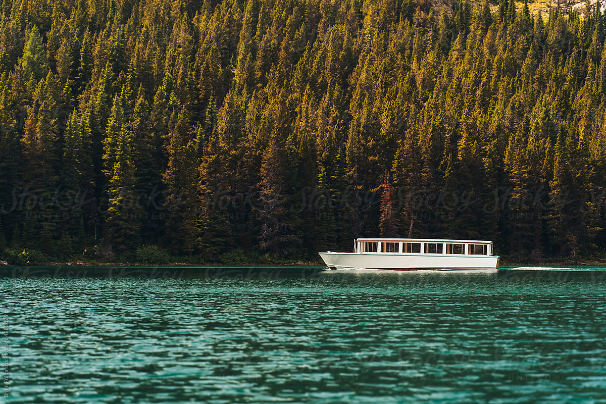 Boat on Swiftcurrent Lake, Glacier