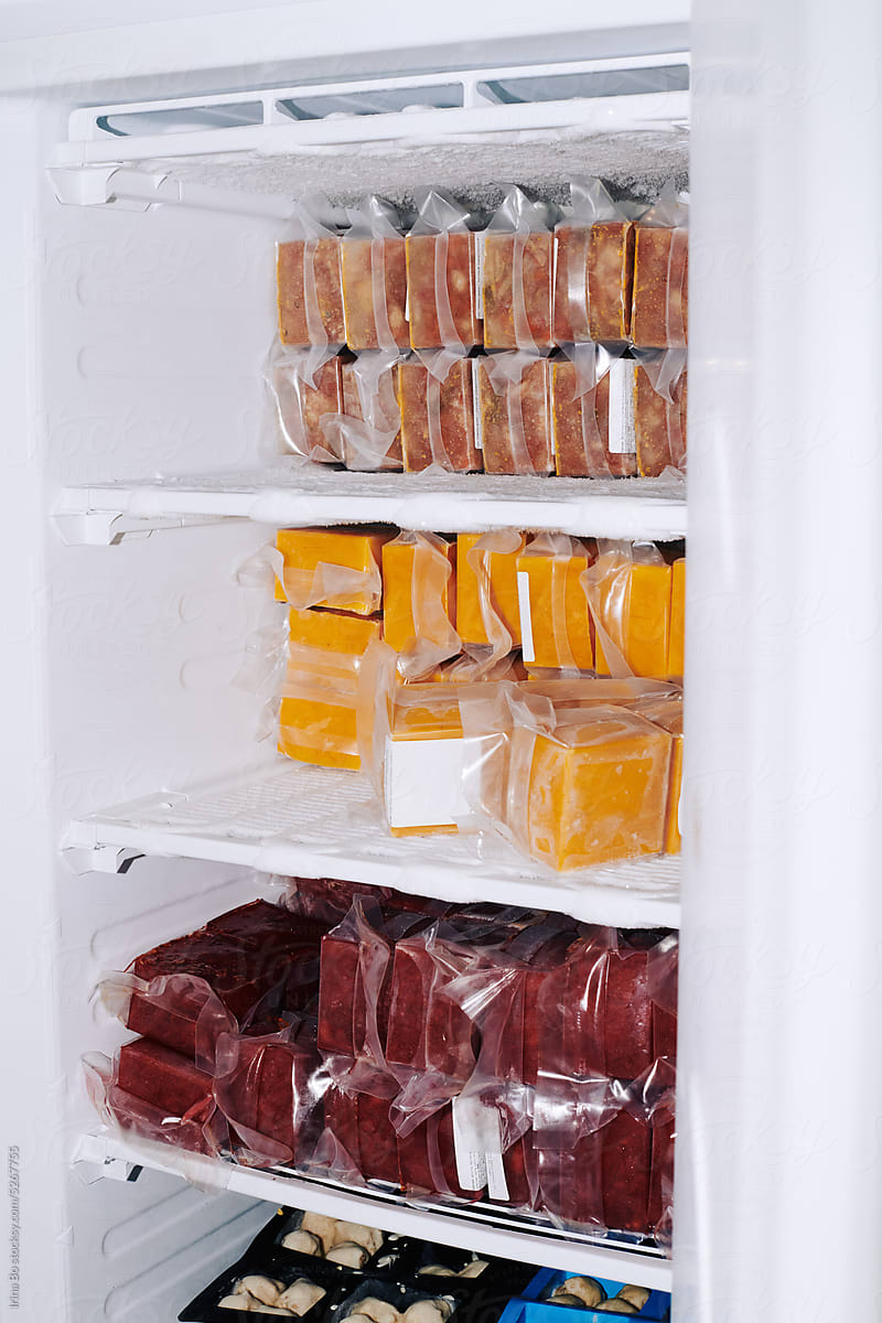 Frozen food in the freezer