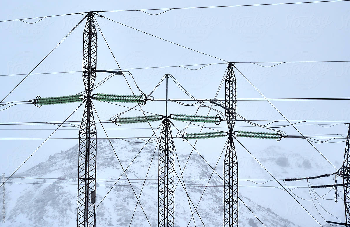 Energy grid high voltage electric transmission power lines