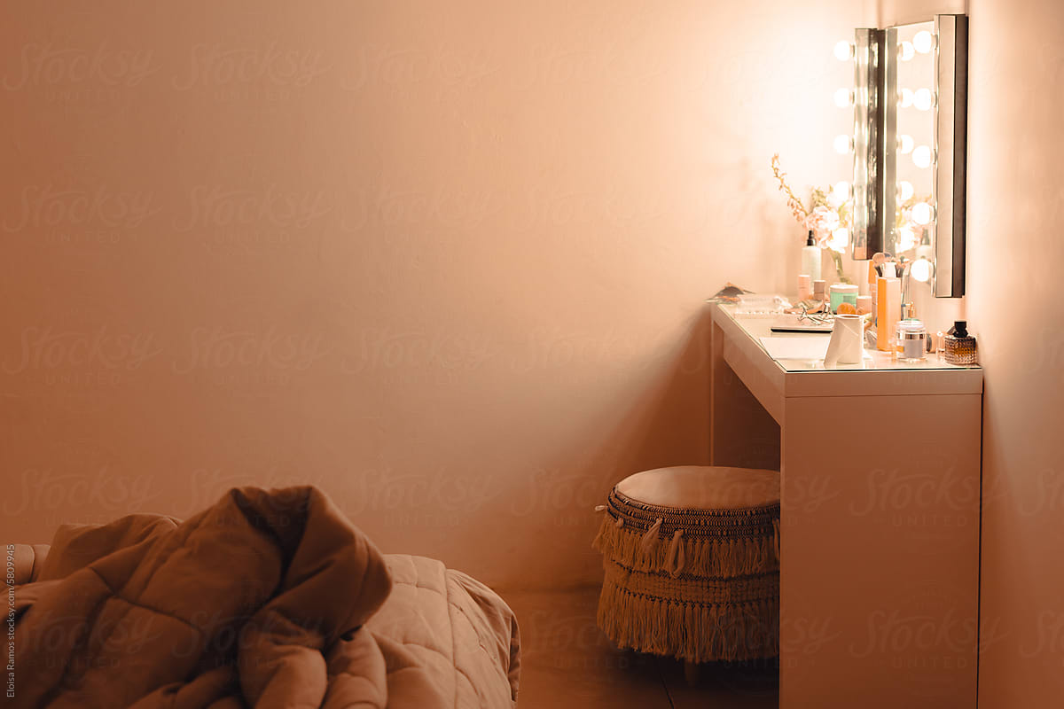 Cozy Vanity Corner in a female bedroom