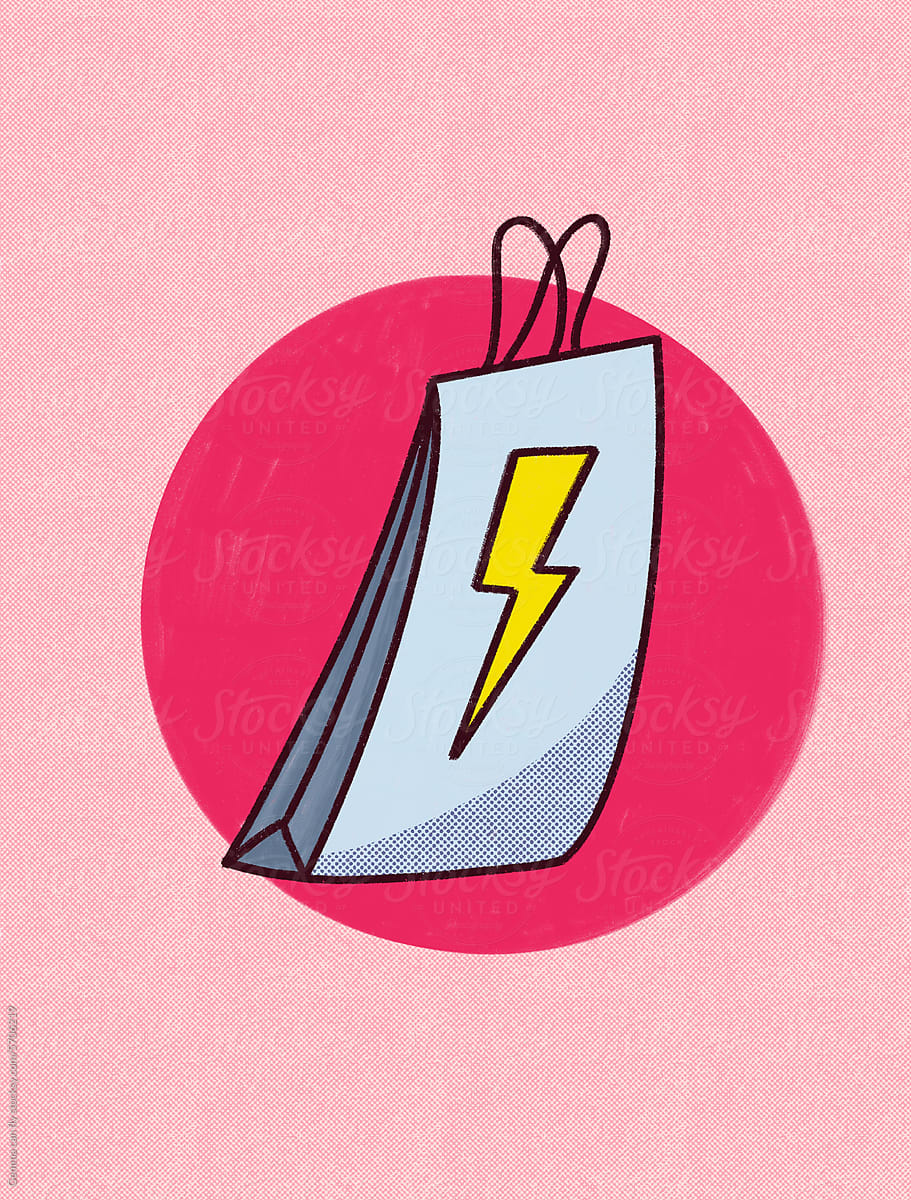 Sales shopping bag minimal illustration