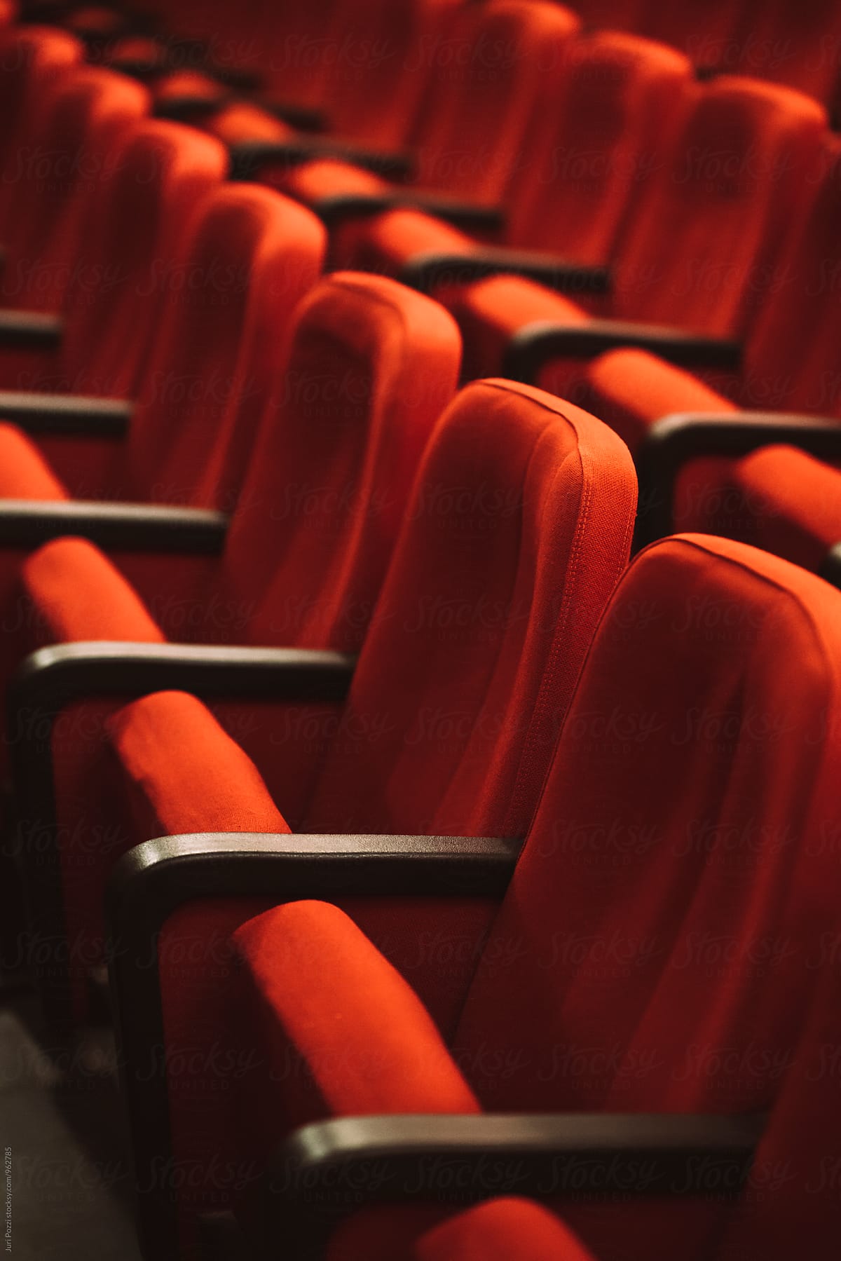 red cinema or theatre empty seats