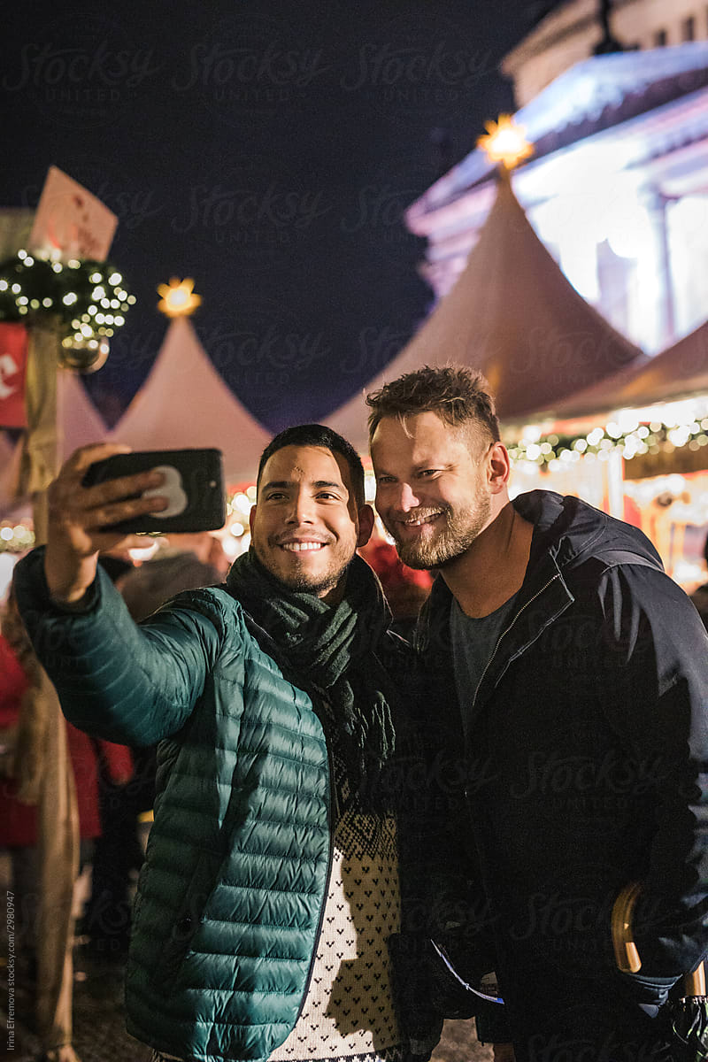 Two guys on a Christmas Market