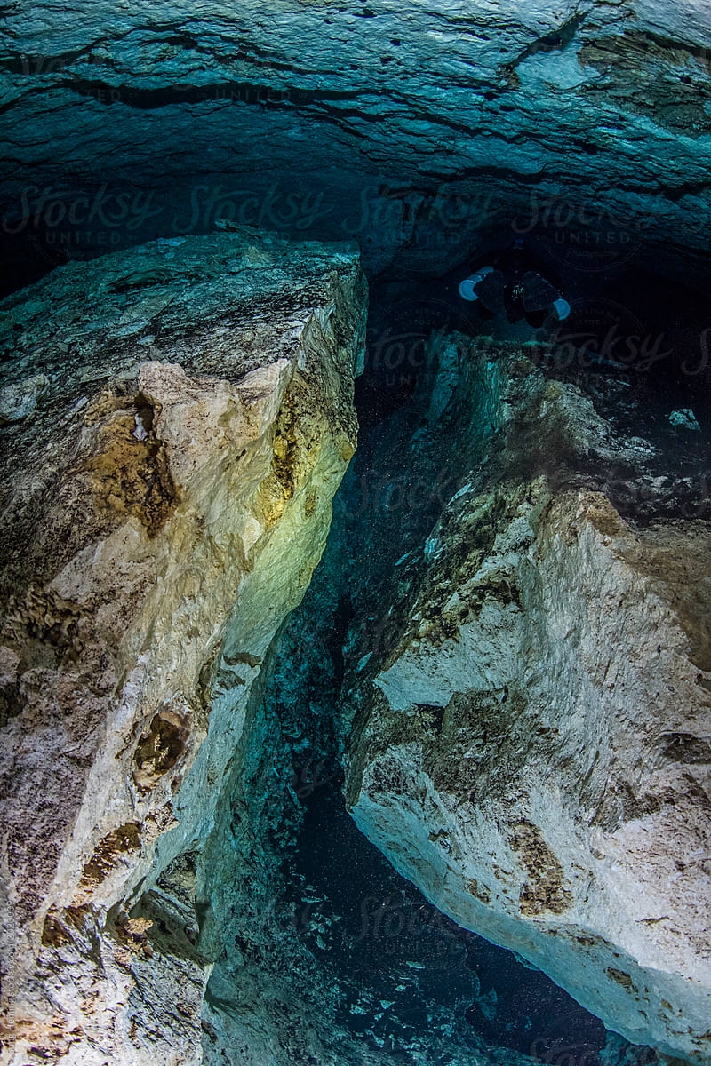 Scuba diver in the cavern