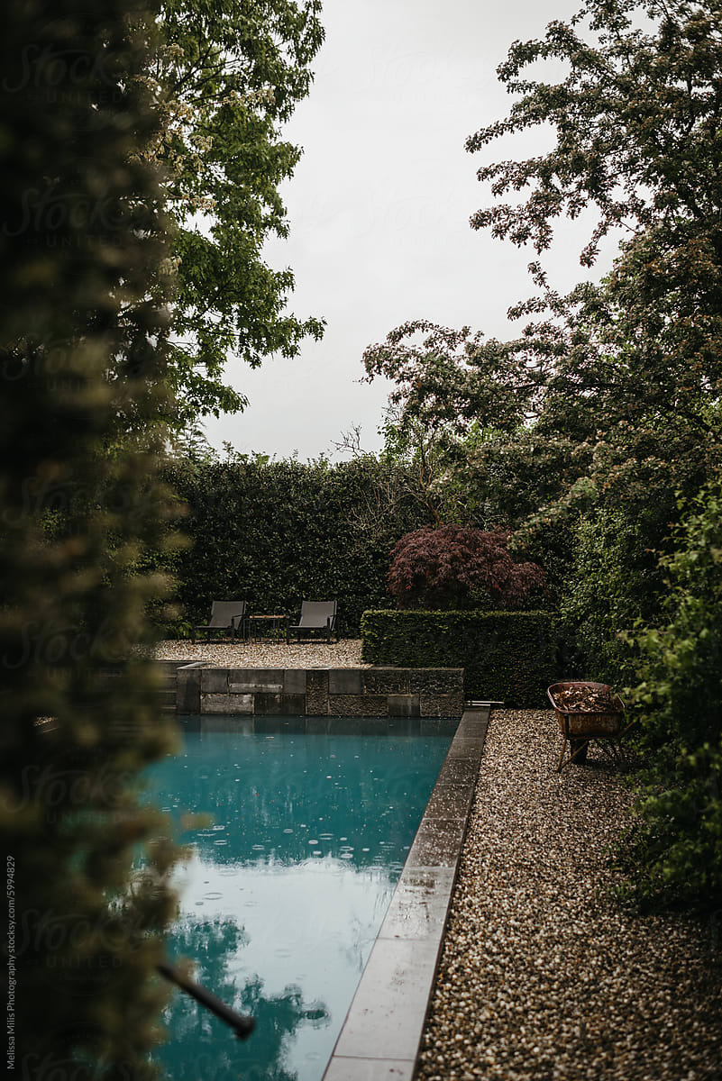 Moody day by the pool