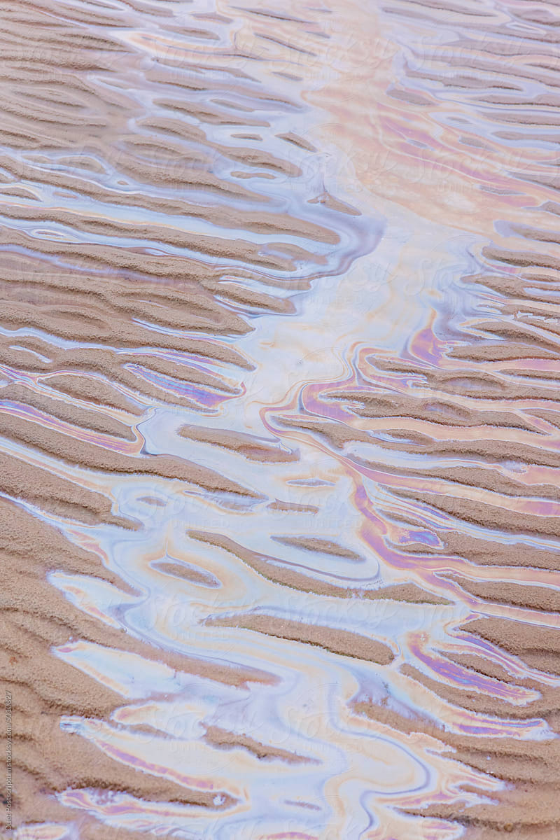 Oil stain on the beach