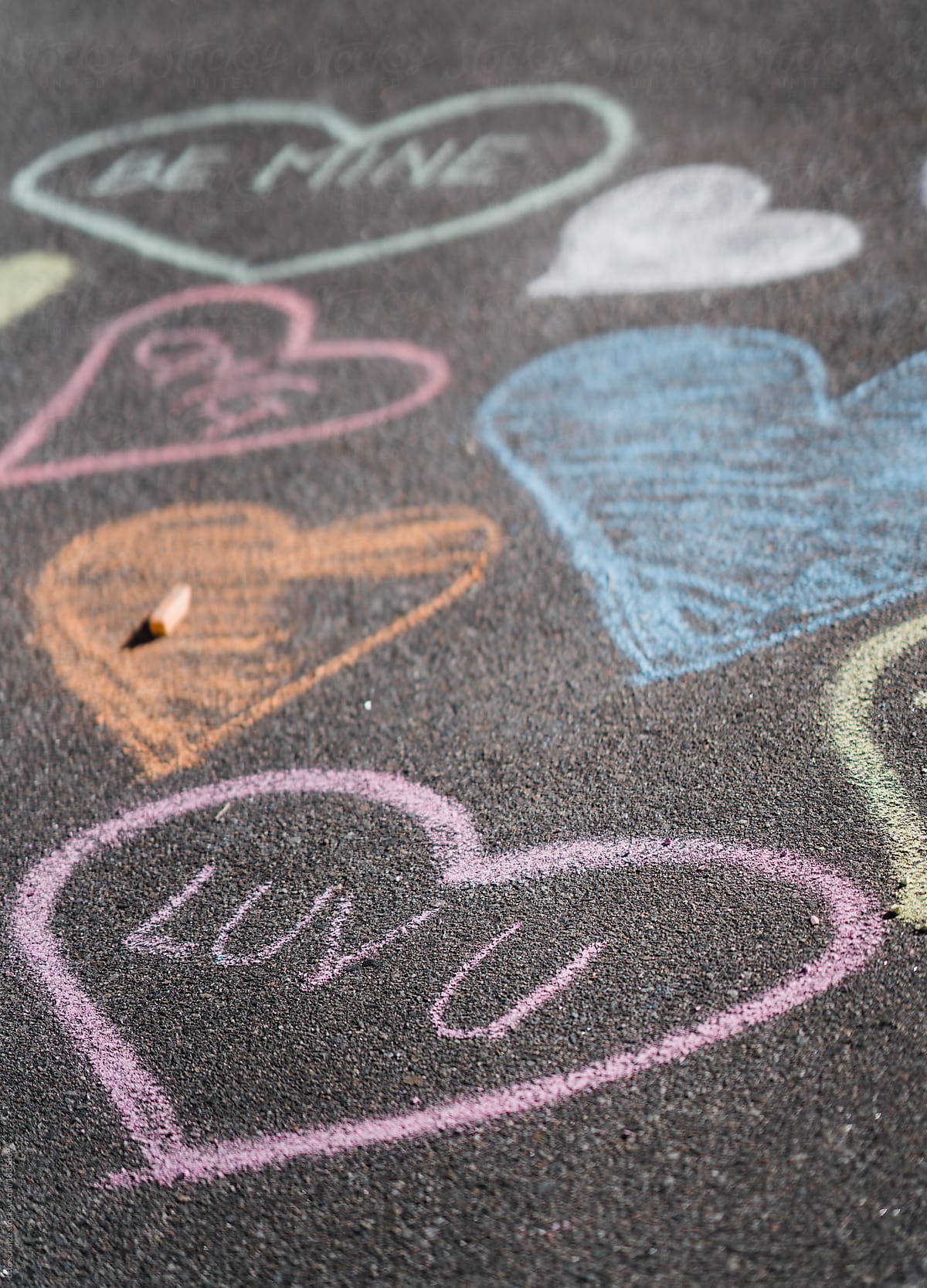 Heart chalk art