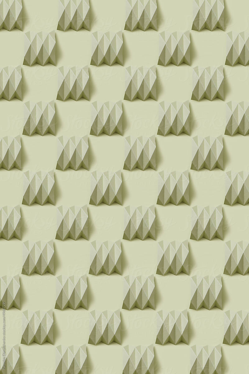 Pattern of papercraft green elements.