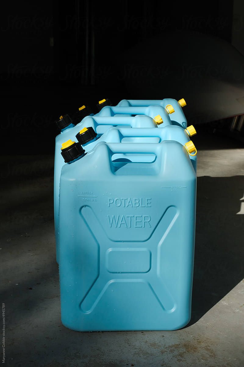 Jugs of Drinking Water for Disaster Relief