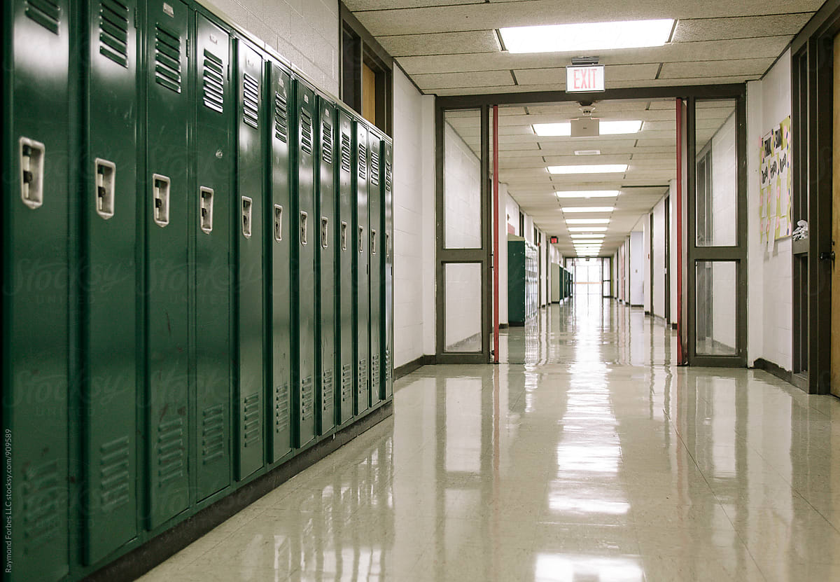 Hallway in American High School