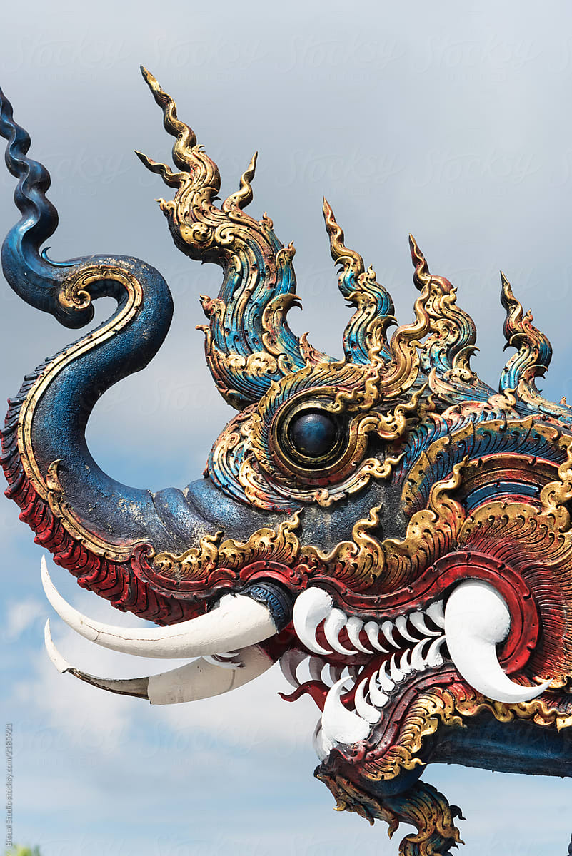 Ancient ornamental dragon of temple