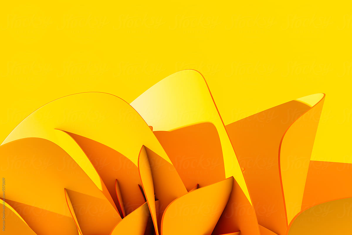 Yellow abstract background with geometric shapes