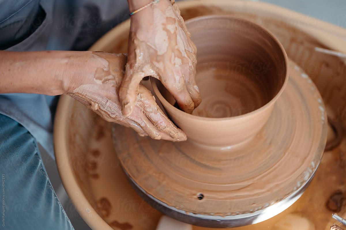 Artisan crafting handmade vase