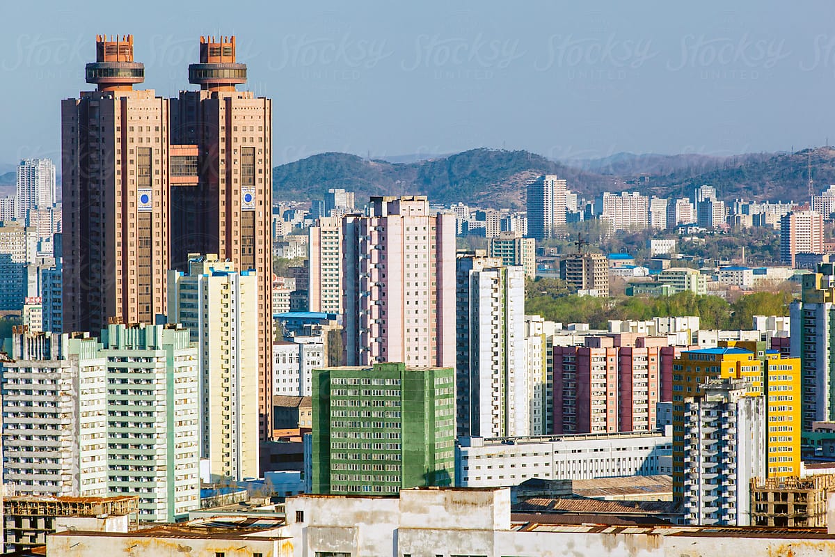 (DPRK), North Korea, Pyongyang city centre