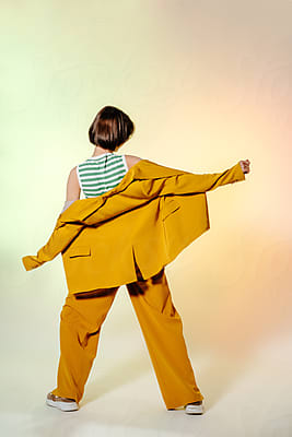 Stylish Woman In Bodysuit And Tights by Stocksy Contributor Sergey  Narevskih - Stocksy