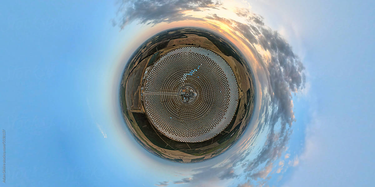Concentrated solar power - renewable energy transition - tiny planet