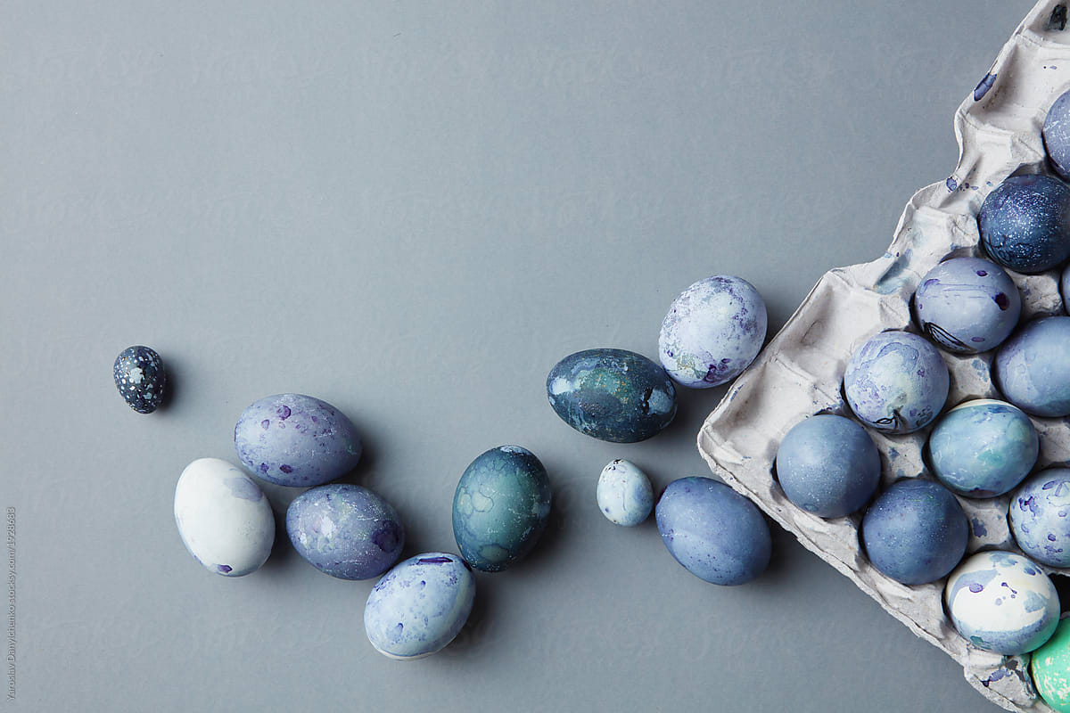 Painted blue eggs