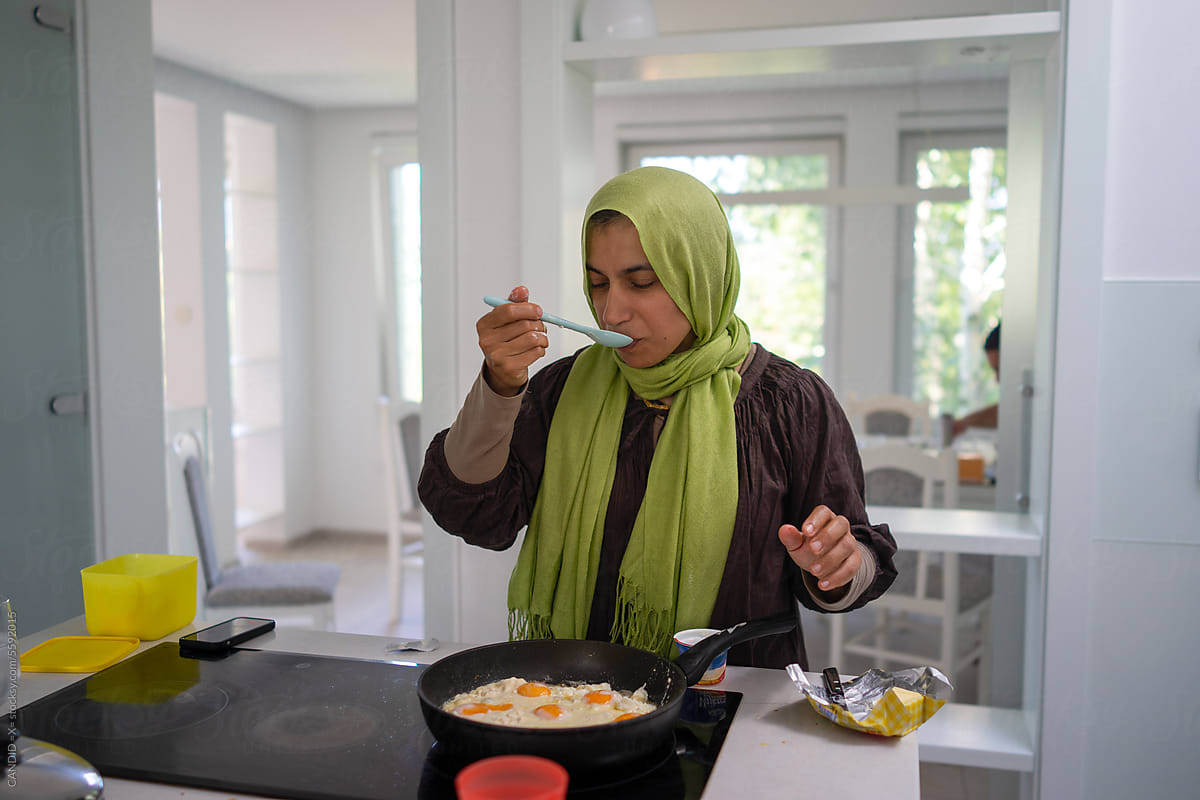 Muslim Mother Cooking
