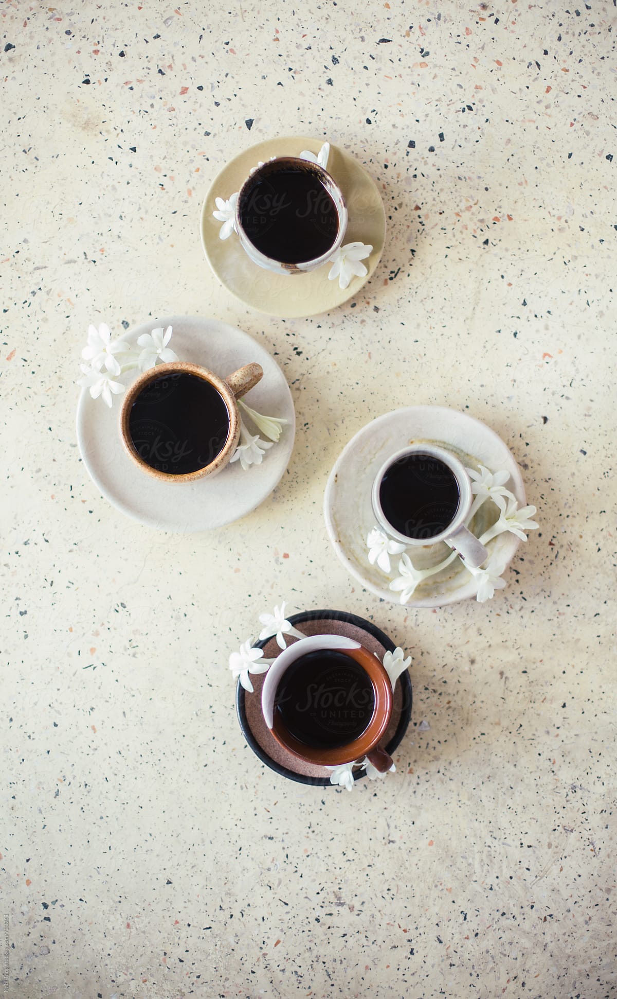 Organic Java coffee in handmade ceramic tea cup