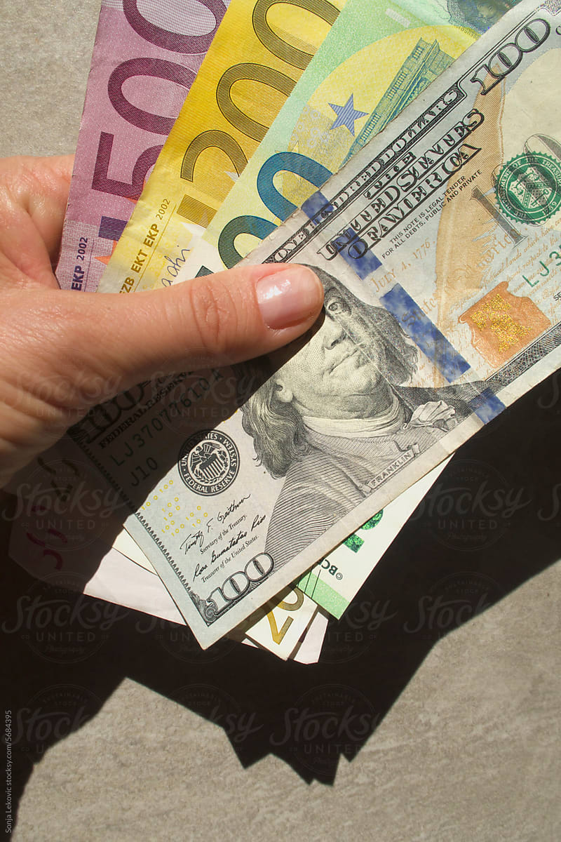 Money in hand closeup