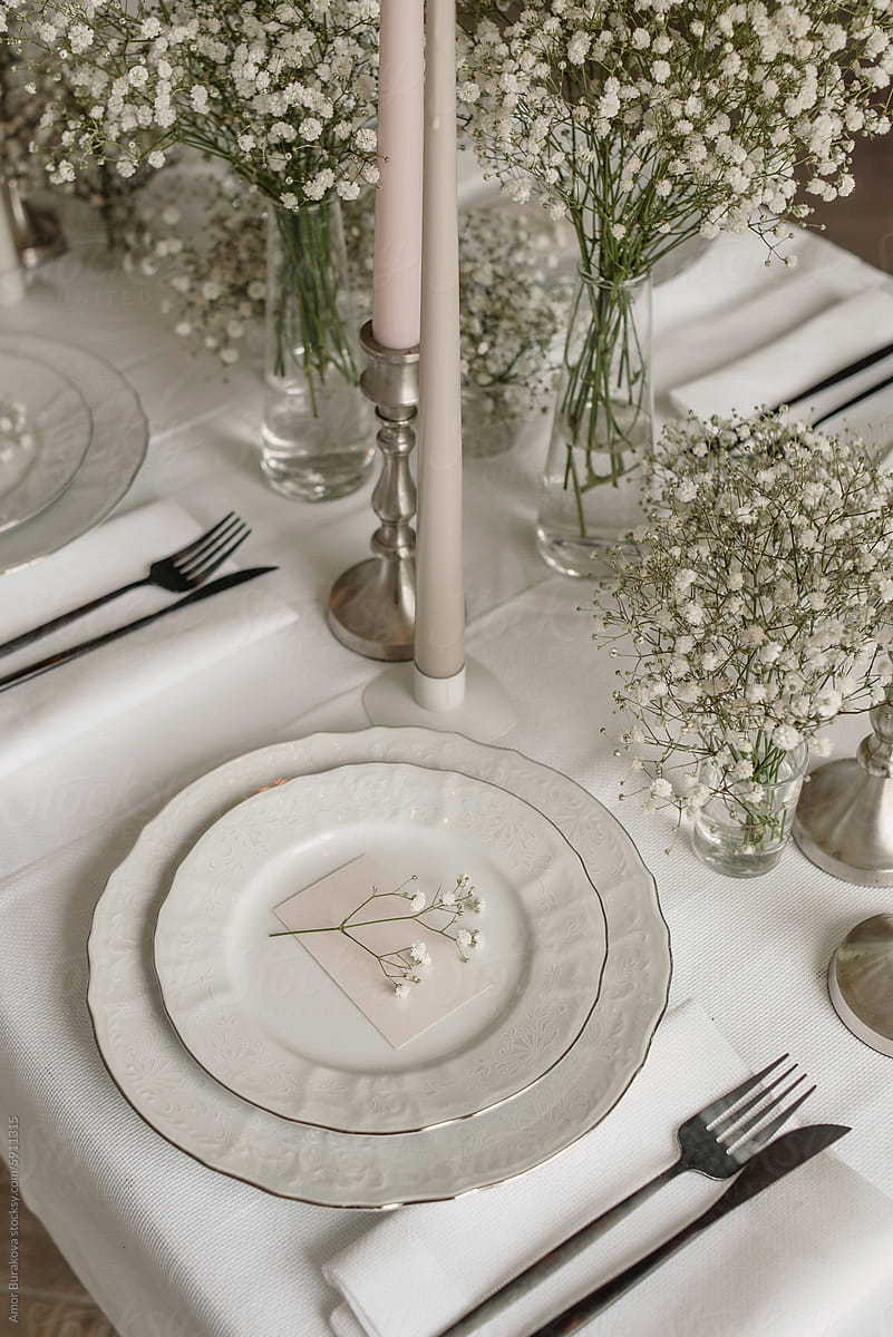 Elegant Table Set in White Color