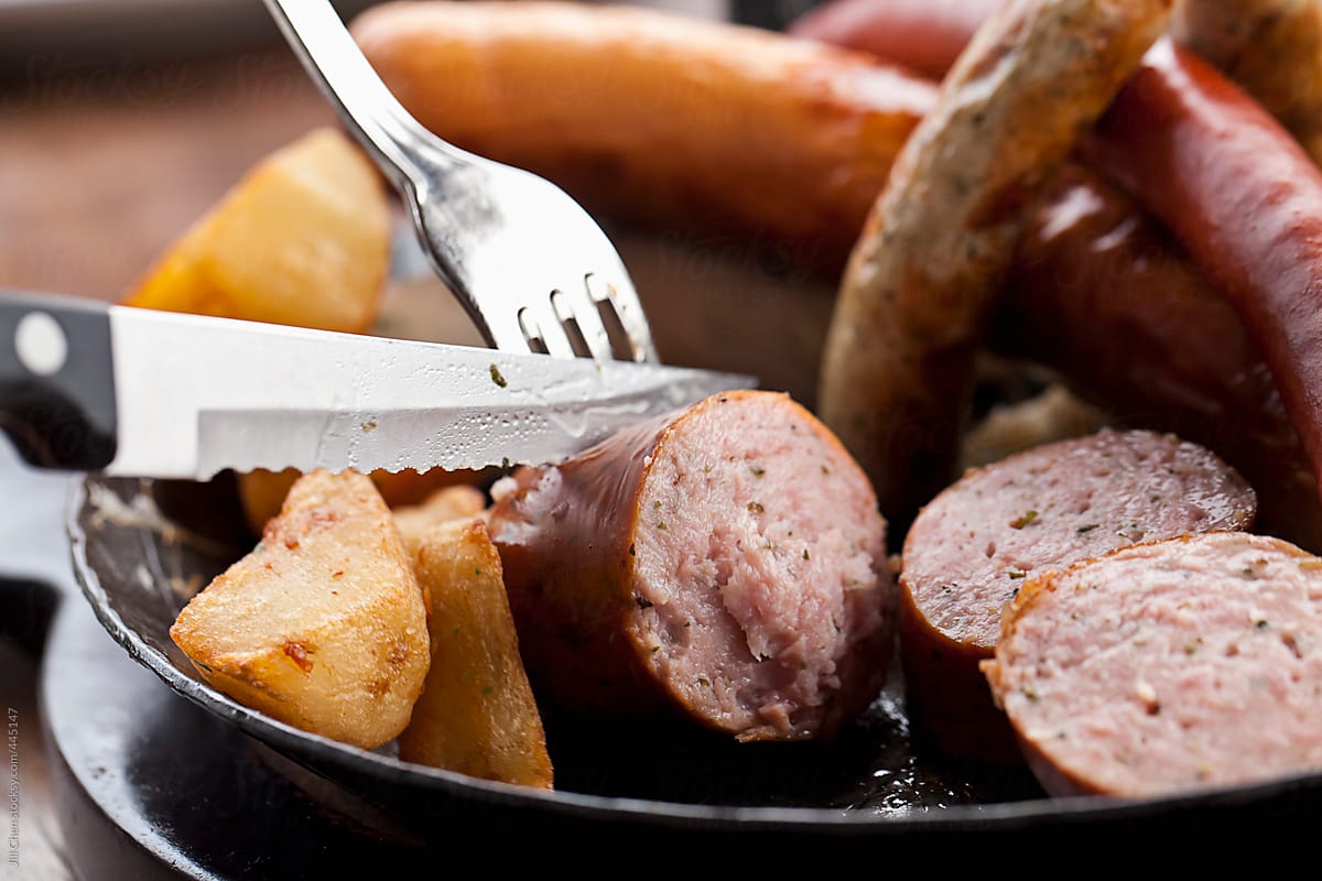 Sausages and Roast Potatoes