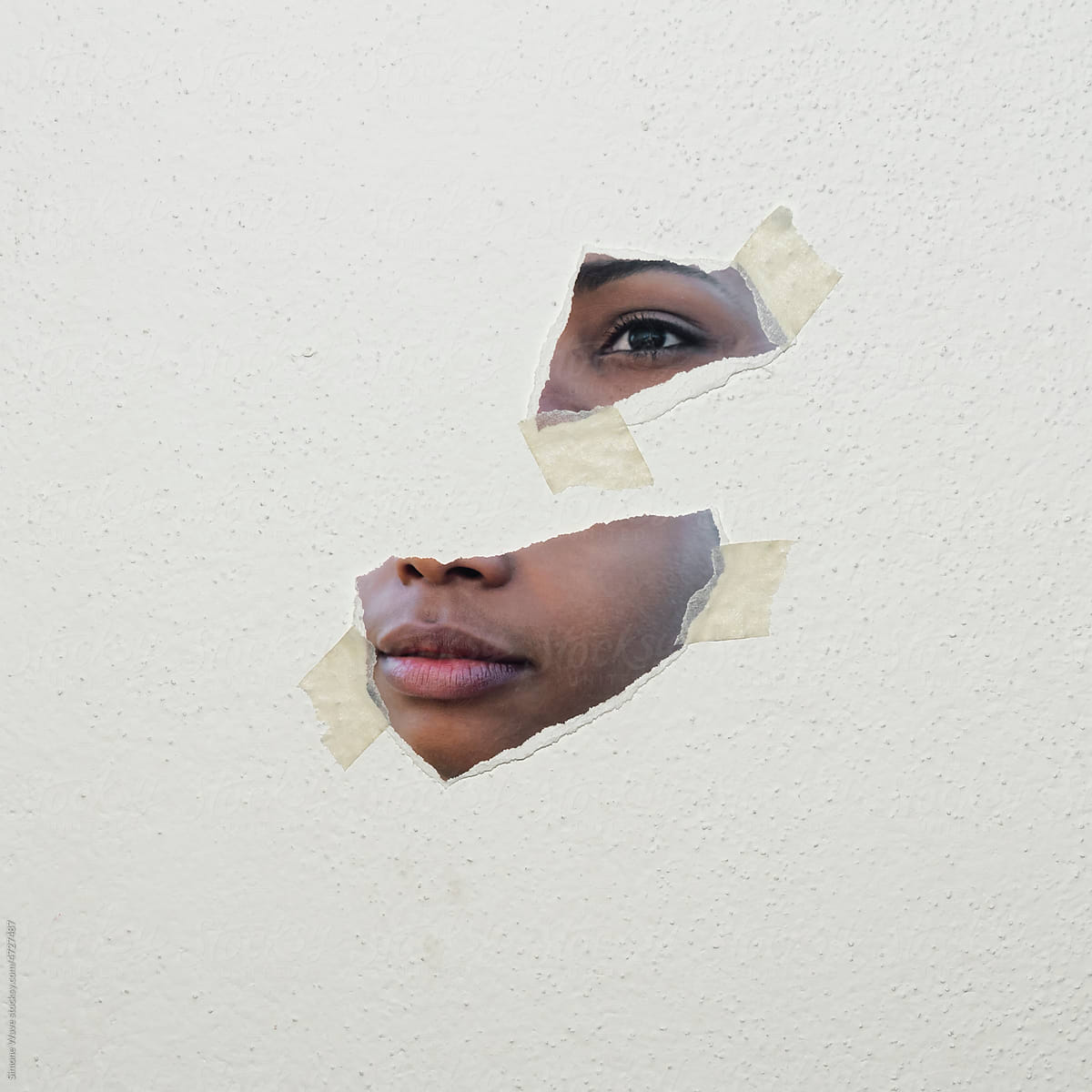 Collage print woman portrait