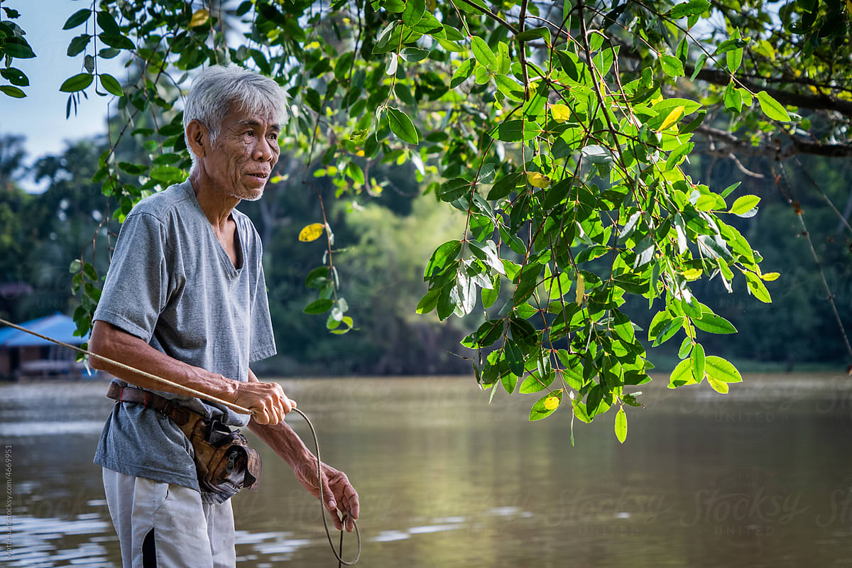 Portrait of a fisherman in Thailand