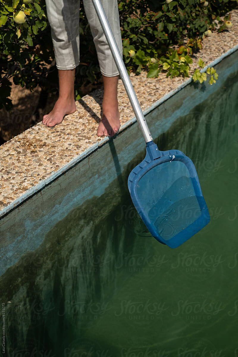 Cleaning a garden pond