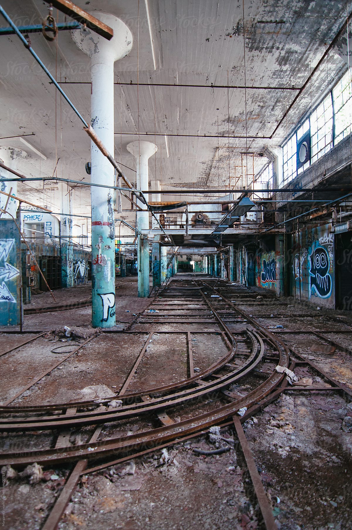 remnants of an old auto assembly line