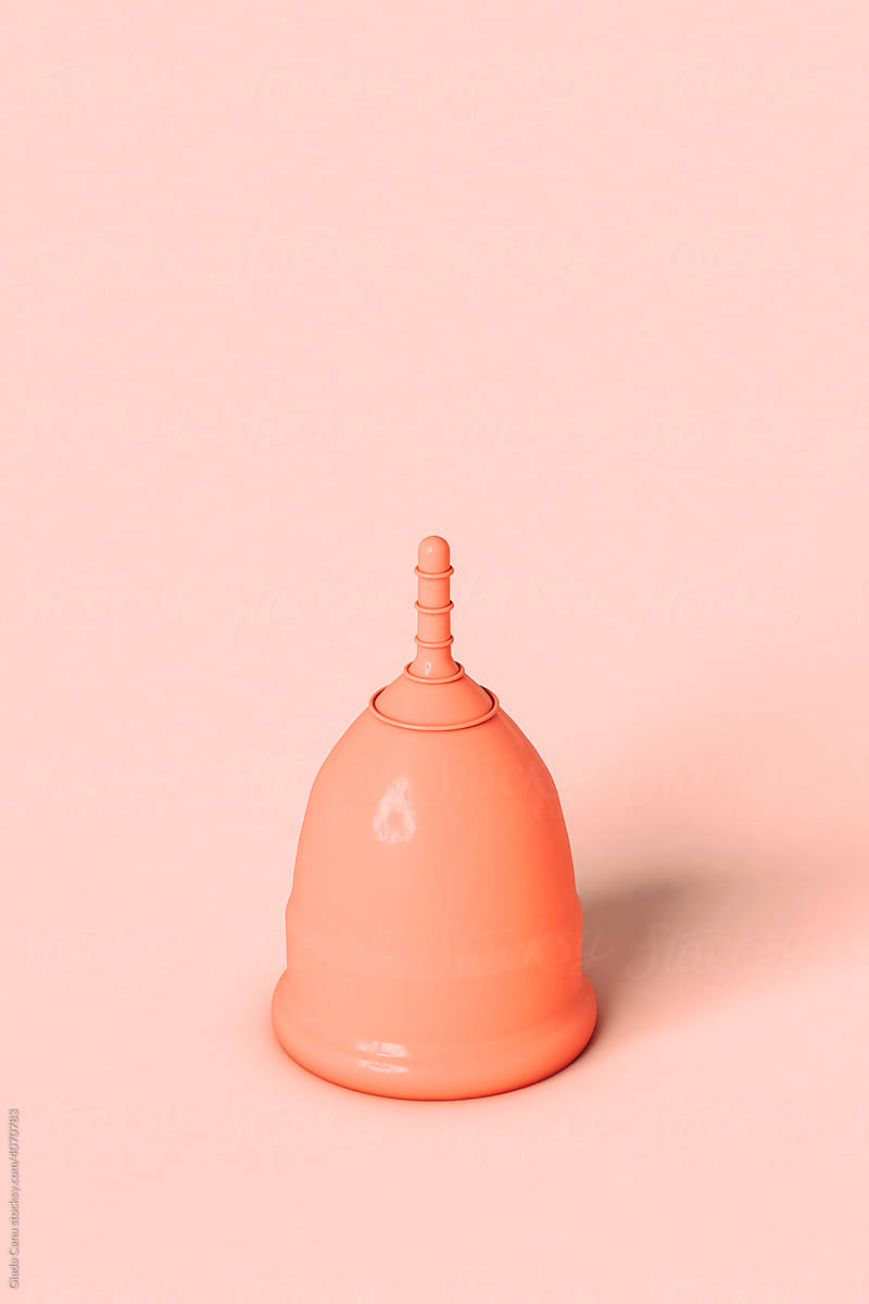 single Menstrual cups on pink