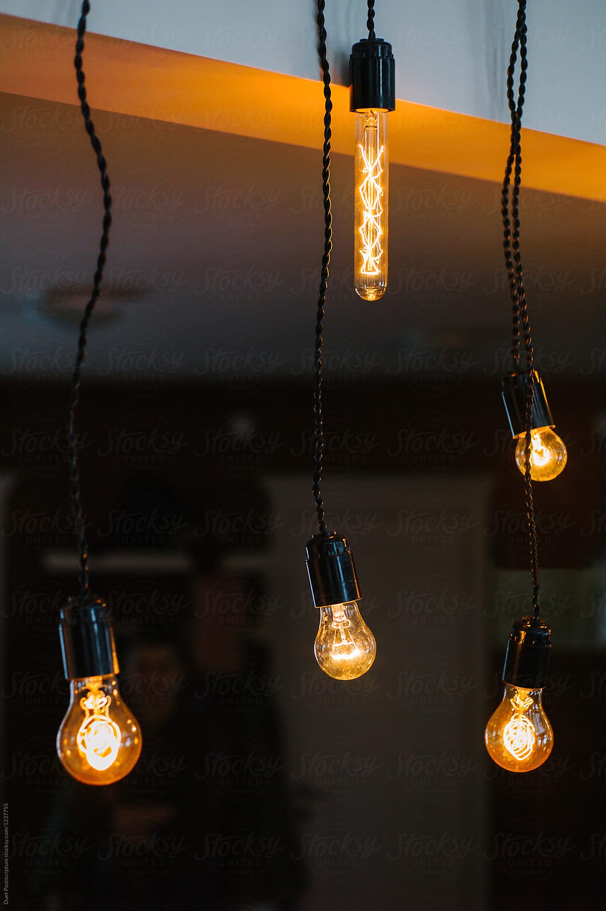 Close up garland of light bulbs