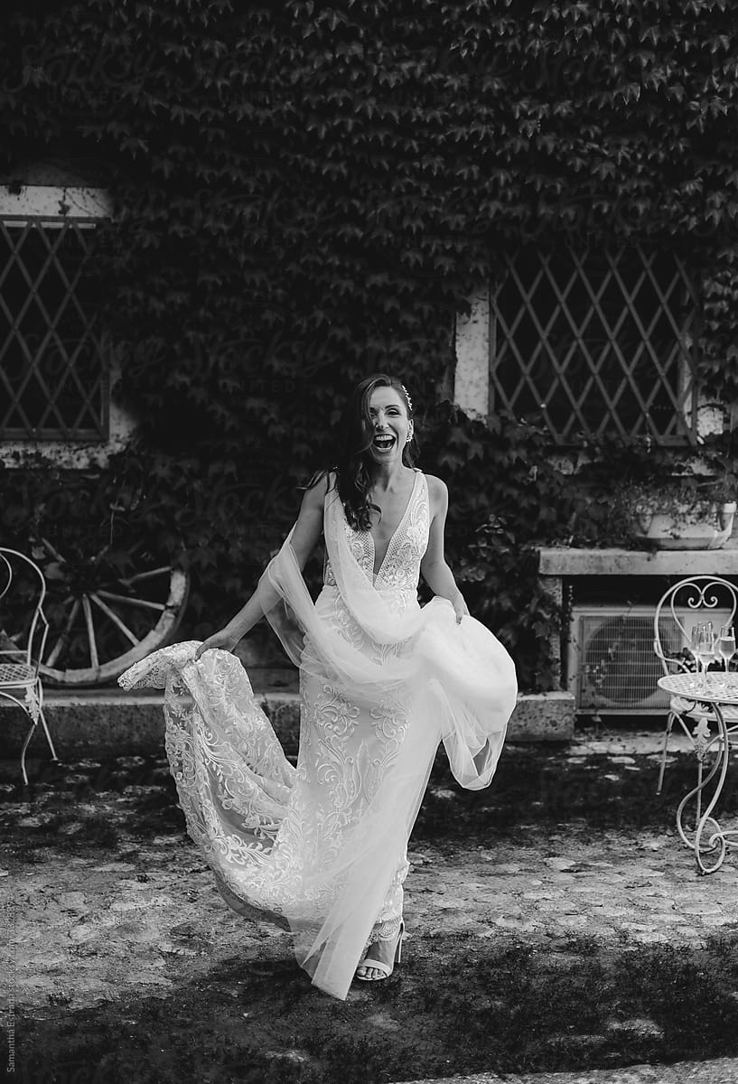 joyful bride romantic intimate italian wedding by stocksy