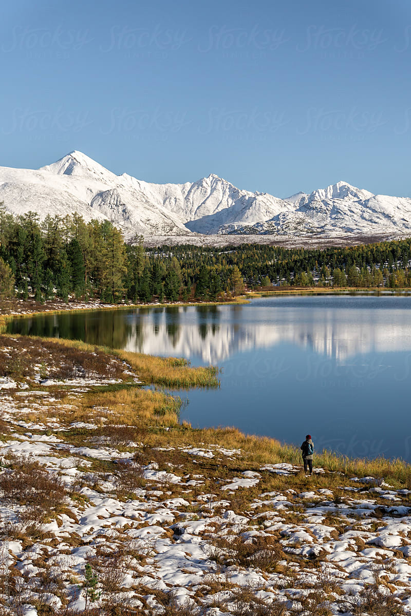 Human and scenic alpine landscape