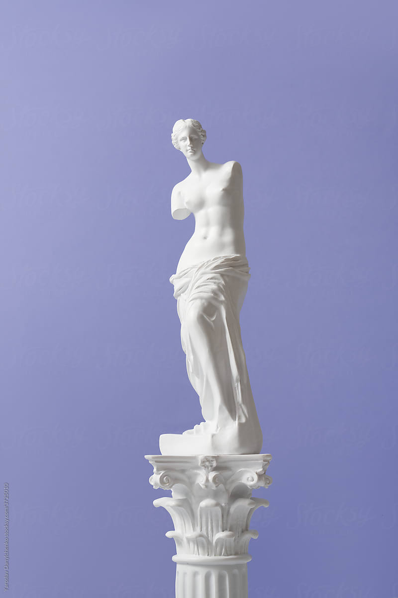 Venus de Milo on violet background
