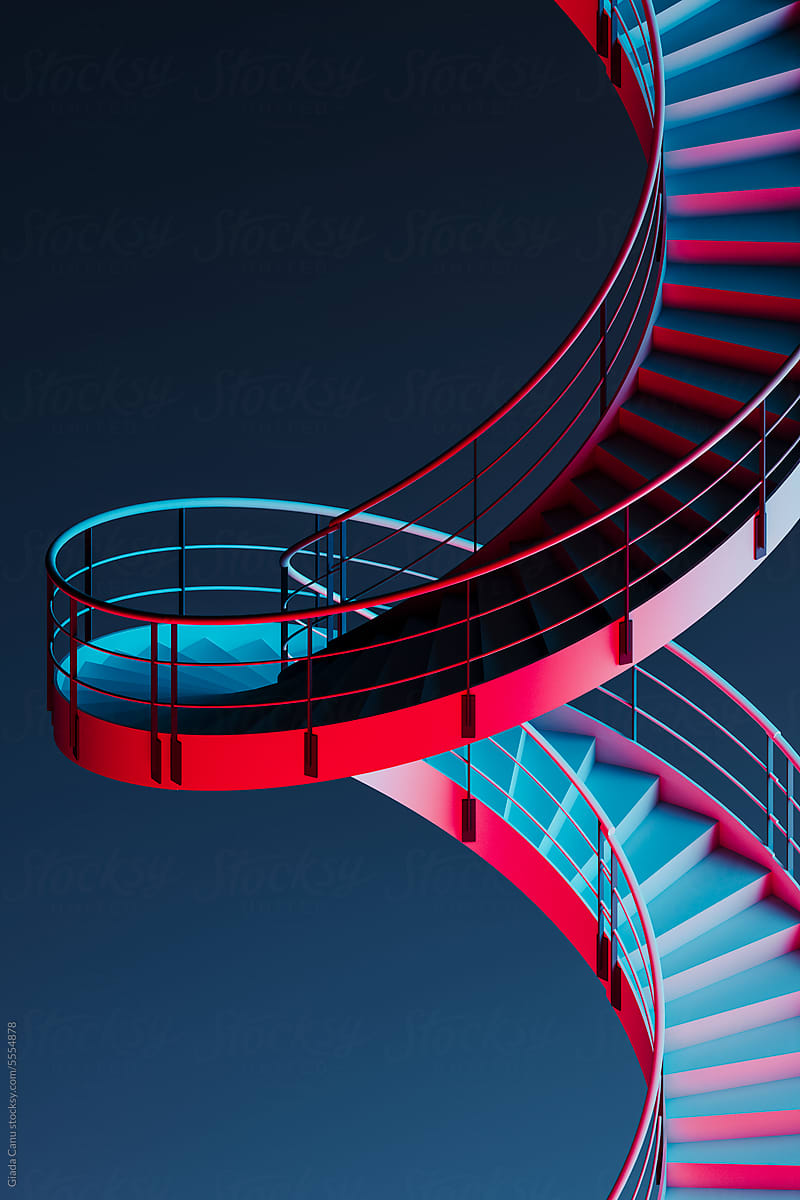 ascending spiral staircase