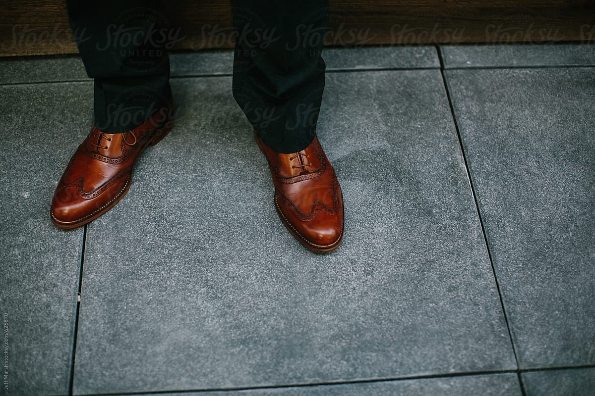Man in brown shoes