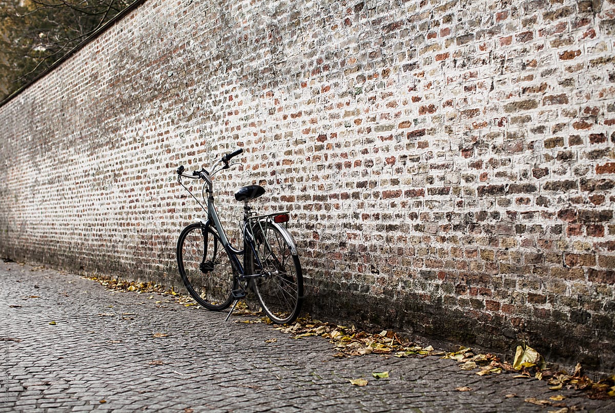 Bicycle Parked by the Big Brick Wall