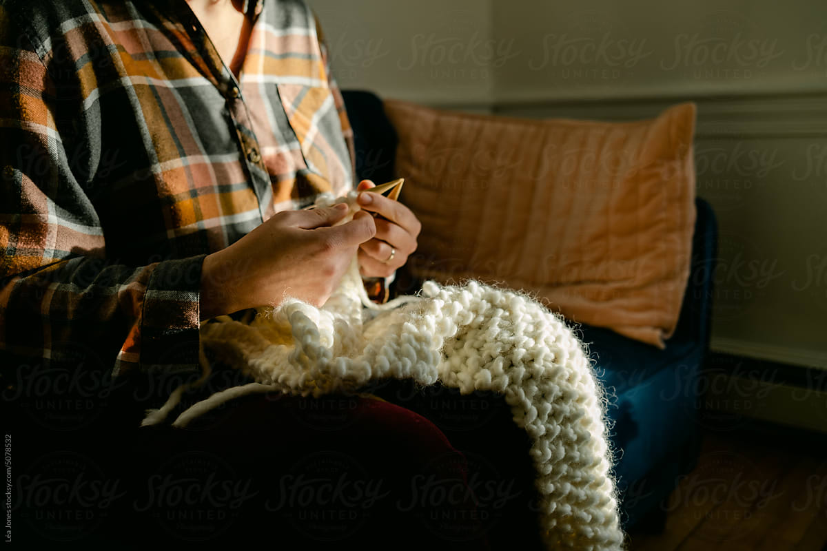 knitting in the sunshine