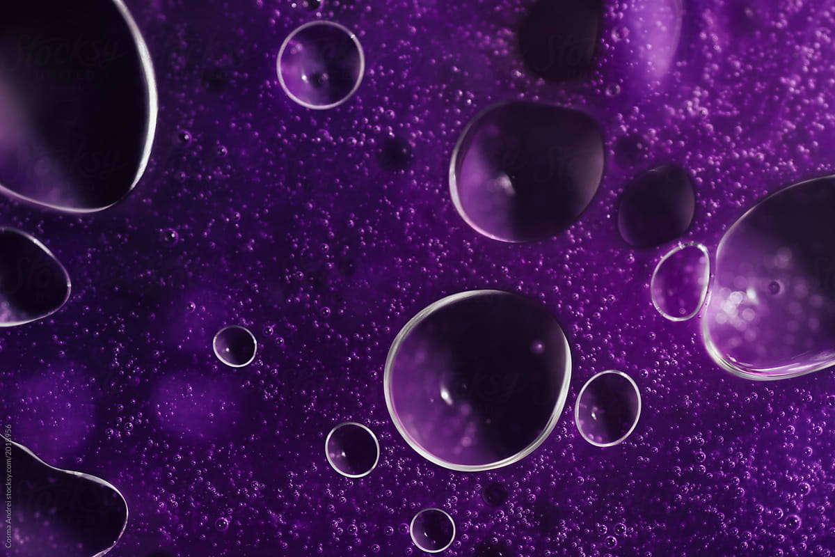 Purple bubbles on abstract background