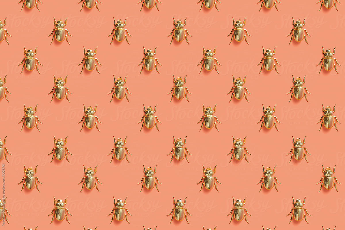 Pattern from metal golden scarab beetles.