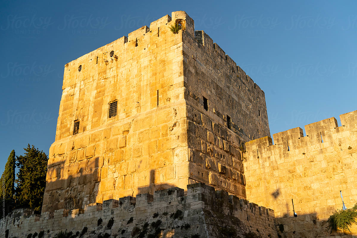 Ancient, sacred, and holy retaining wall of the Old City of Jerusalem, Israel.
